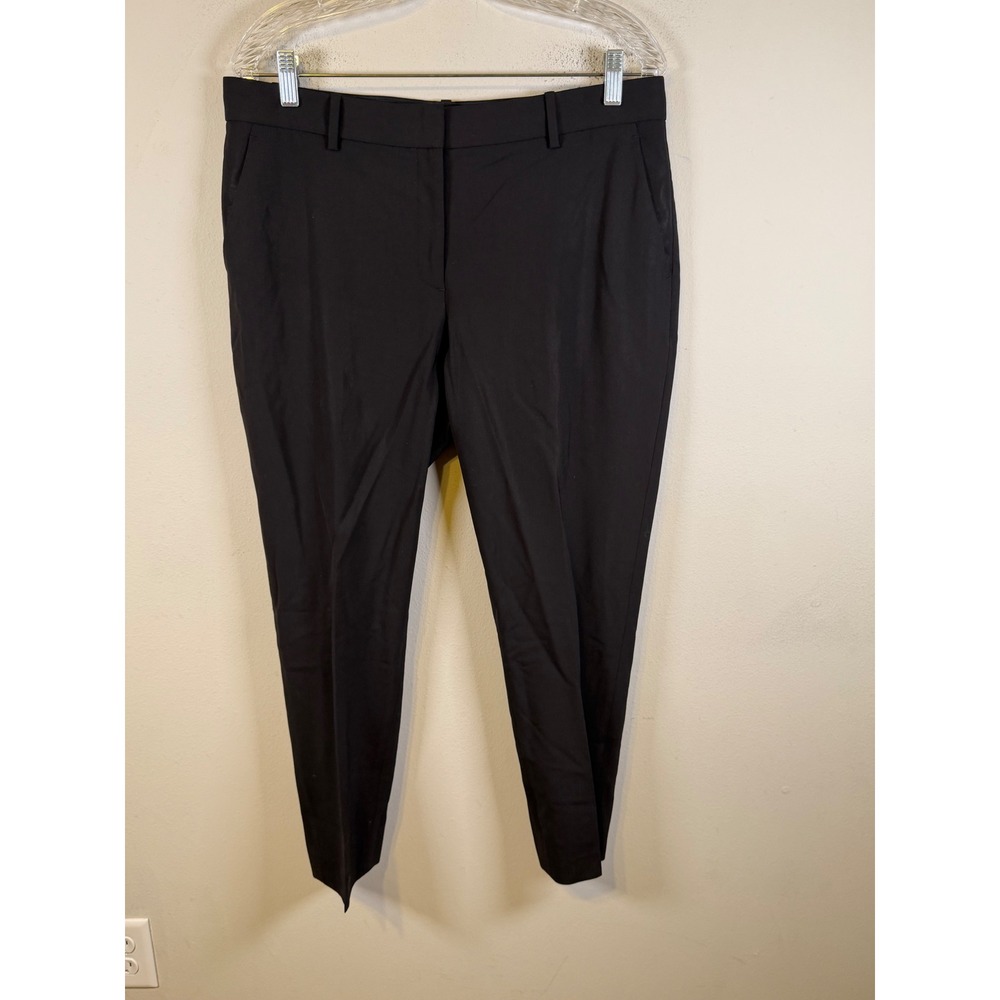 Theory Womens Dress Pants Treeca 2 Traceable Wool Black Size 10